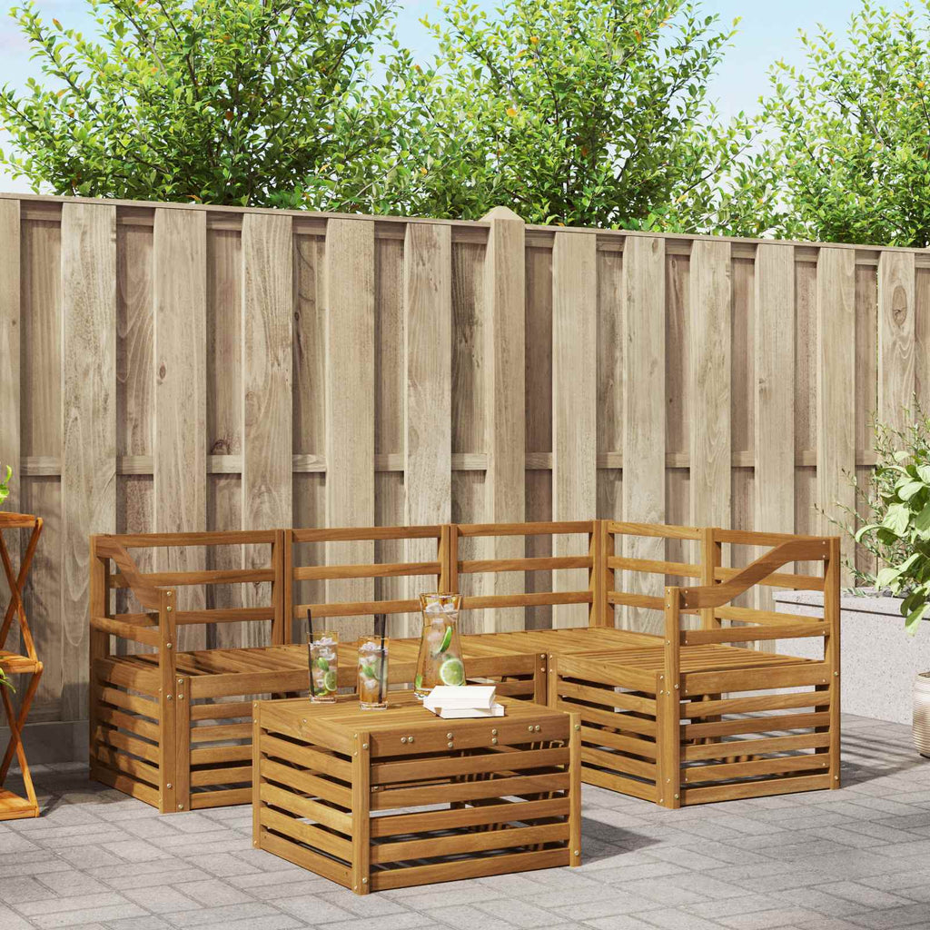 Outdoor-Sofagarnitur 5 pcs Natur