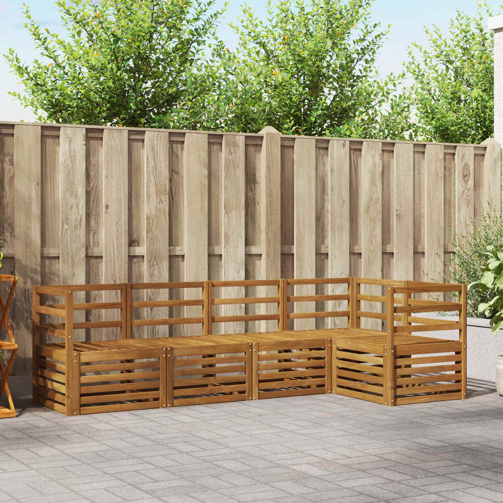 Ecksofa Set 5 pcs Natur Massivholz Akazie