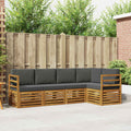 Ecksofa Set 5 pcs Natur und Anthrazit Massivholz Akazie