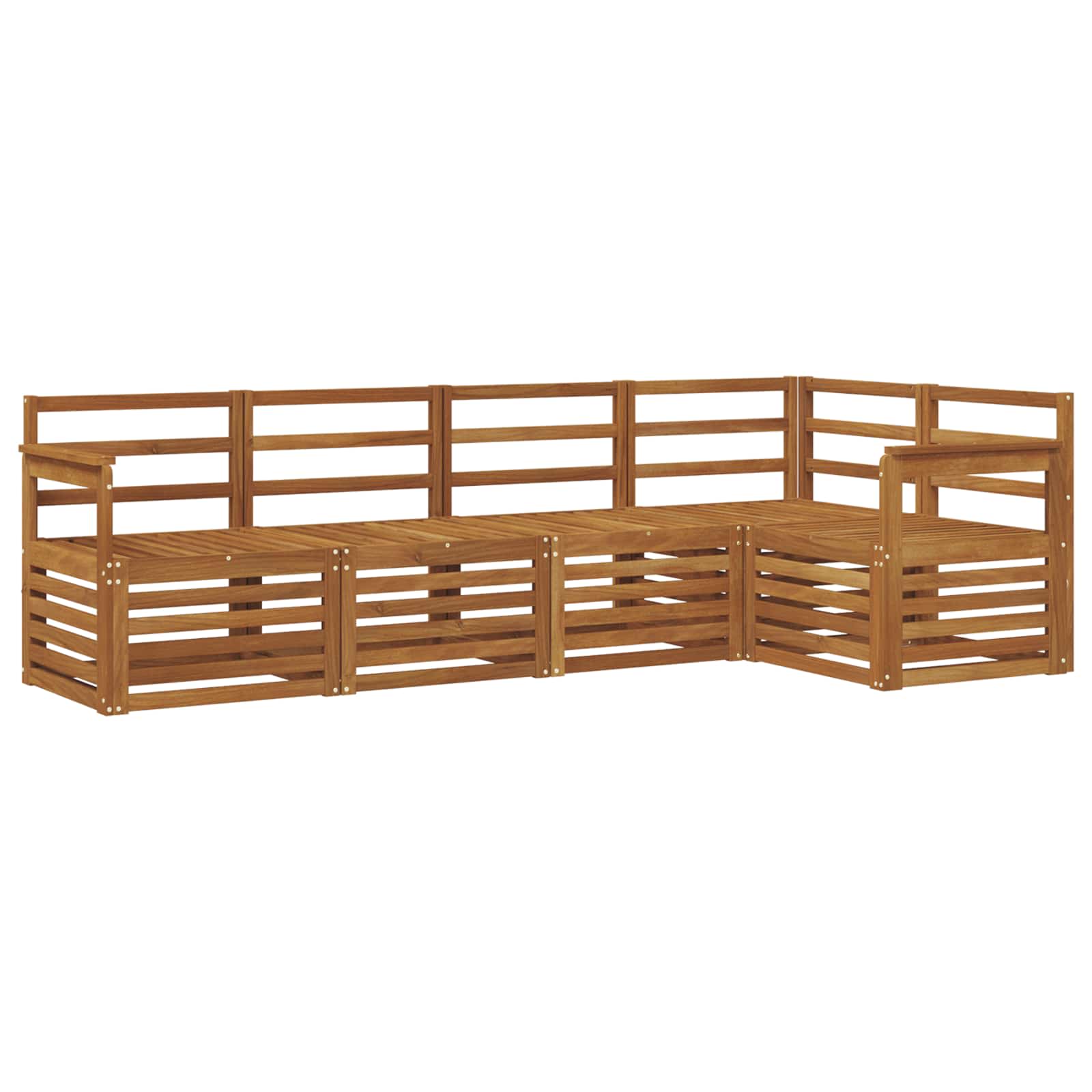 Ecksofa Set 5 pcs Natur Massivholz Akazie