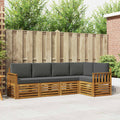 Ecksofa Set 5 pcs Natur und Anthrazit Massivholz Akazie