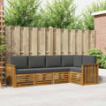 Ecksofa Set 5 pcs Natur und Anthrazit Massivholz Akazie