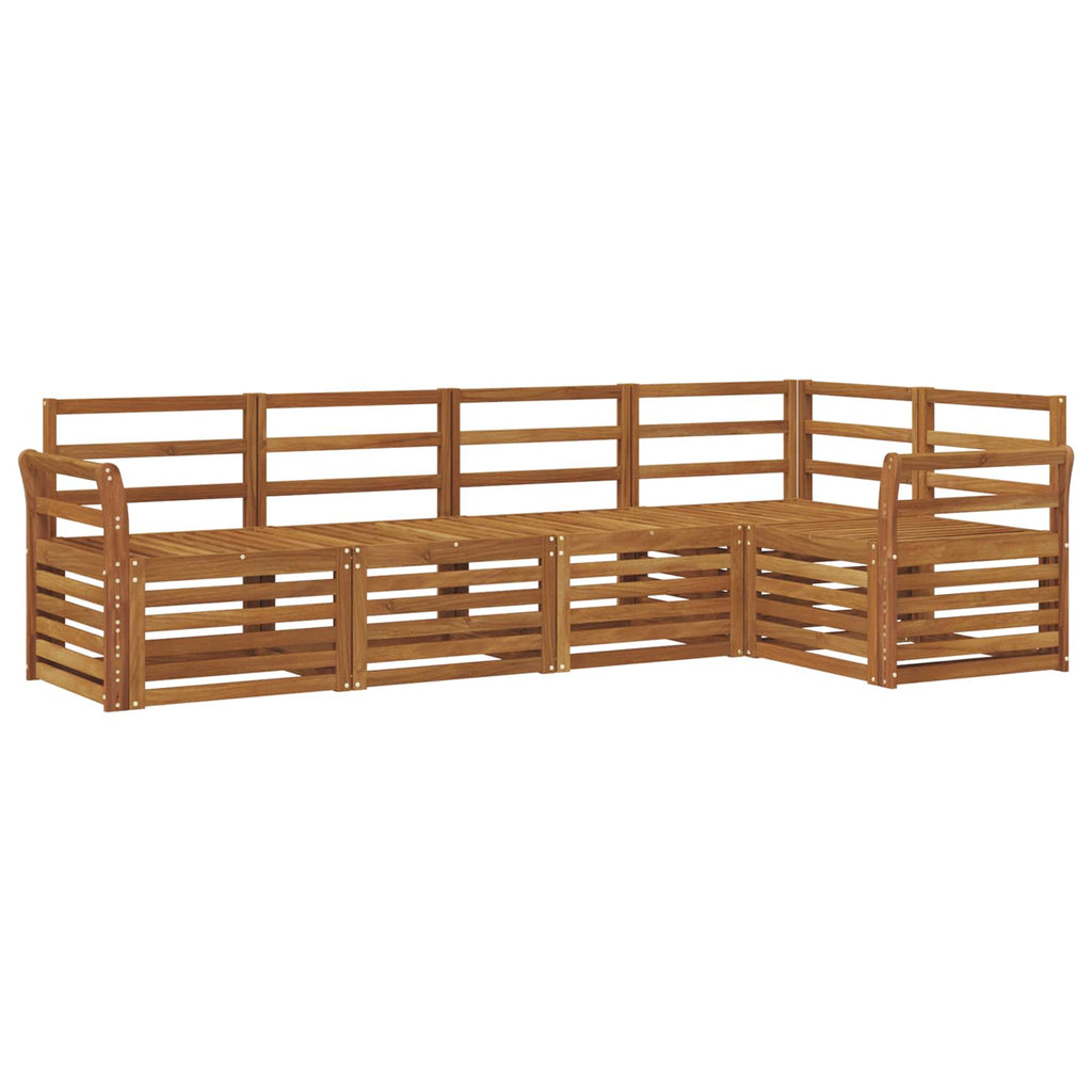 Ecksofa Set 5 pcs Natur Massivholz Akazie