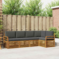 Ecksofa Set 5 pcs Natur und Anthrazit Massivholz Akazie