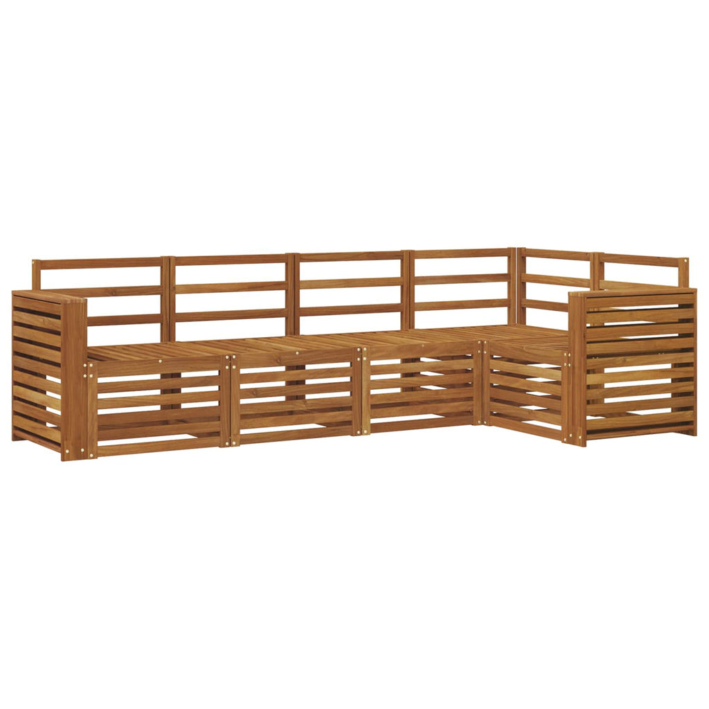 Ecksofa Set 5 pcs Natur Massivholz Akazie