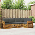 Ecksofa Set 5 pcs Natur und Anthrazit Massivholz Akazie