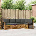 Ecksofa Set 5 pcs Natur und Anthrazit Massivholz Akazie