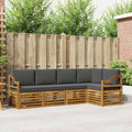 Ecksofa Set 5 pcs Natur und Anthrazit Massivholz Akazie