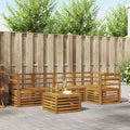 Ecksofa Set 6 pcs Natur Massivholz Akazie