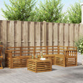 Ecksofa Set 6 pcs Natur Massivholz Akazie