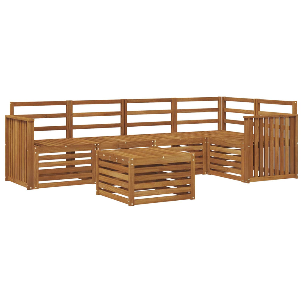 Ecksofa Set 6 pcs Natur Massivholz Akazie