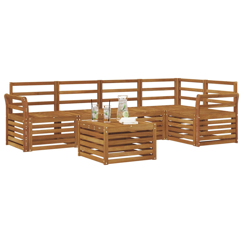 Ecksofa Set 6 pcs Natur Massivholz Akazie