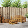 Ecksofa Set 6 pcs Natur Massivholz Akazie