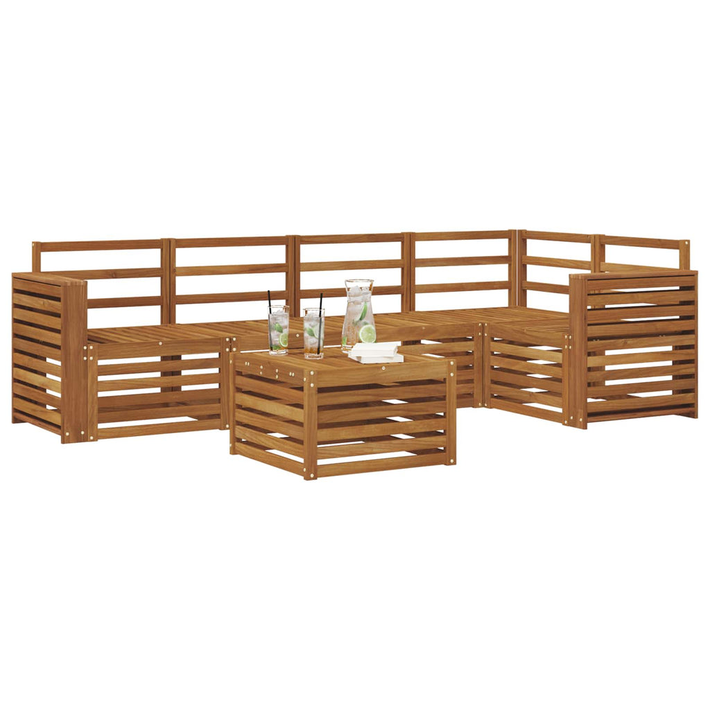 Ecksofa Set 6 pcs Natur Massivholz Akazie