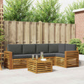 Ecksofa Set 6 pcs Natur und Anthrazit Massivholz Akazie