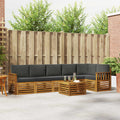 Ecksofa Set 7 pcs Natur und Anthrazit Massivholz Akazie
