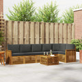 Ecksofa Set 7 pcs Natur und Anthrazit Massivholz Akazie