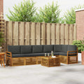 Ecksofa Set 7 pcs Natur und Anthrazit Massivholz Akazie