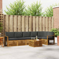 Ecksofa Set 7 pcs Natur und Anthrazit Massivholz Akazie