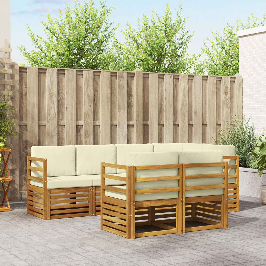 Ecksofa Set mit Kissen 7 pcs Natur und Creme