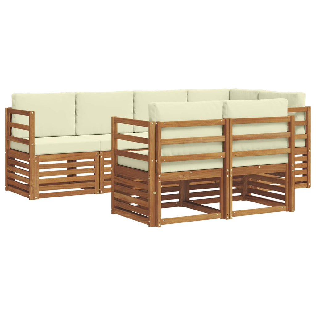 Ecksofa Set mit Kissen 7 pcs Natur und Creme