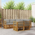 Ecksofa Set mit Kissen 7 pcs Natürlich und Hellgrau
