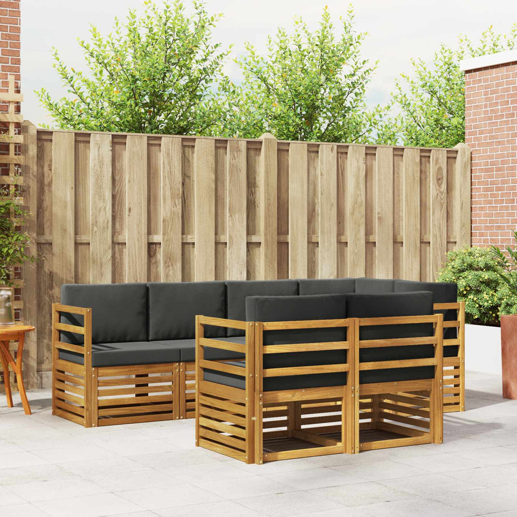 Ecksofa Set mit Kissen 7 pcs Natur und Anthrazit
