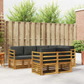 Ecksofa Set mit Kissen 7 pcs Natur und Anthrazit