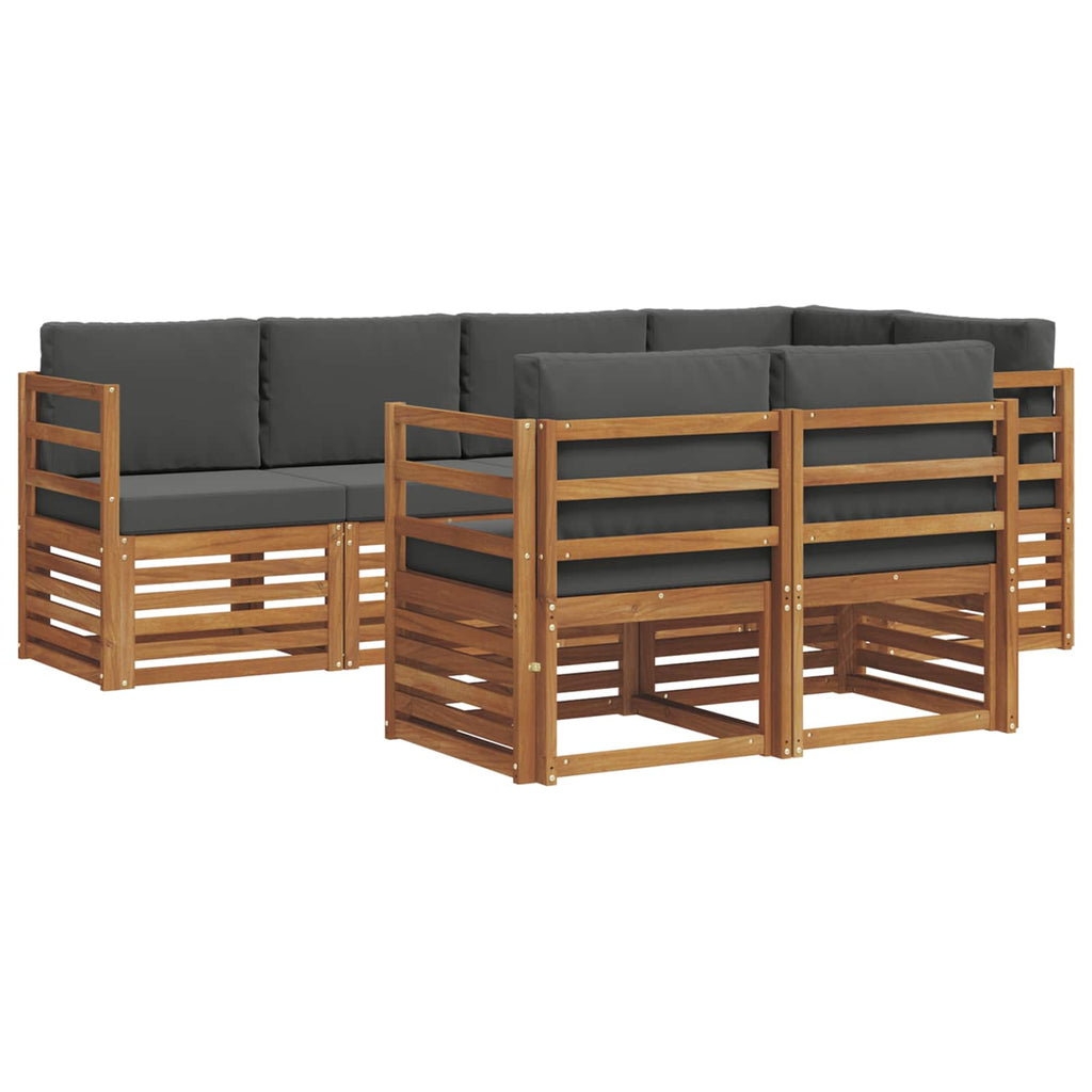 Ecksofa Set mit Kissen 7 pcs Natur und Anthrazit