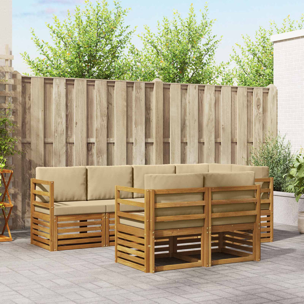 Ecksofa Set mit Kissen 7 pcs Natur und Beige