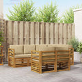 Ecksofa Set mit Kissen 7 pcs Natur und Beige