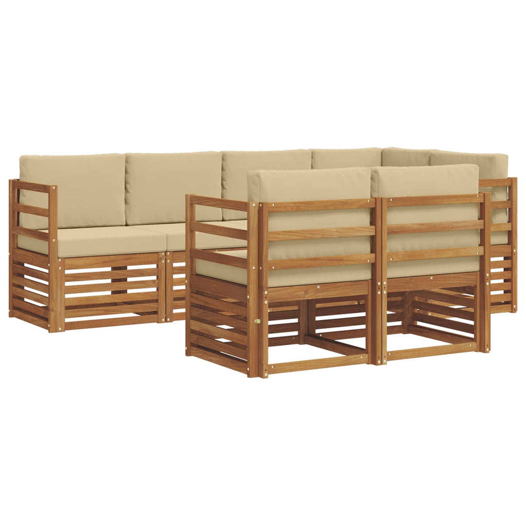 Ecksofa Set mit Kissen 7 pcs Natur und Beige