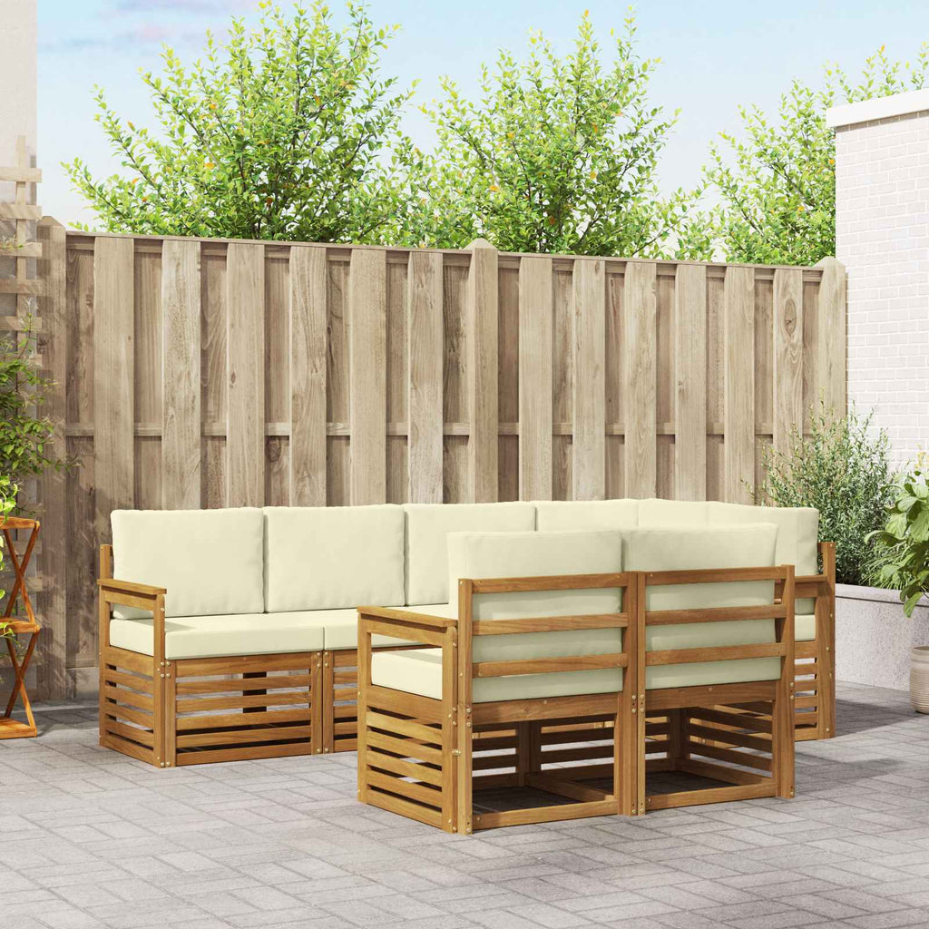 Ecksofa Set mit Kissen 7 pcs Natur und Creme