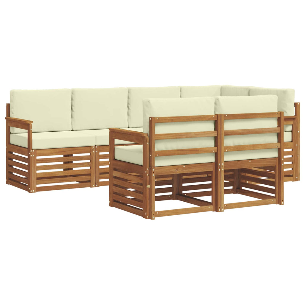 Ecksofa Set mit Kissen 7 pcs Natur und Creme