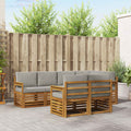 Ecksofa Set mit Kissen 7 pcs Natürlich und Hellgrau