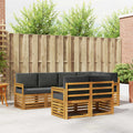 Ecksofa Set mit Kissen 7 pcs Natur und Anthrazit