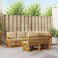 Ecksofa Set mit Kissen 7 pcs Natur und Beige