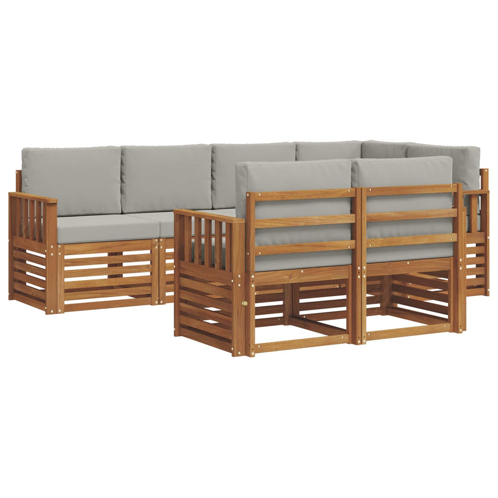 Ecksofa Set mit Kissen 7 pcs Natürlich und Hellgrau