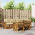 Ecksofa Set mit Kissen 7 pcs Natur und Beige