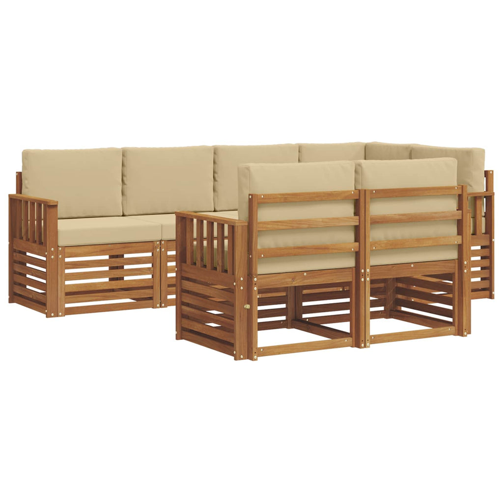Ecksofa Set mit Kissen 7 pcs Natur und Beige