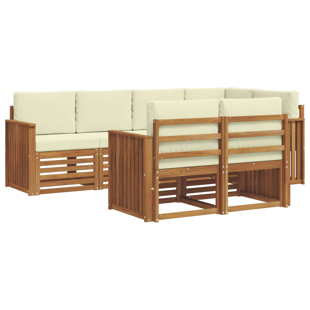 Ecksofa Set mit Kissen 7 pcs Natur und Creme
