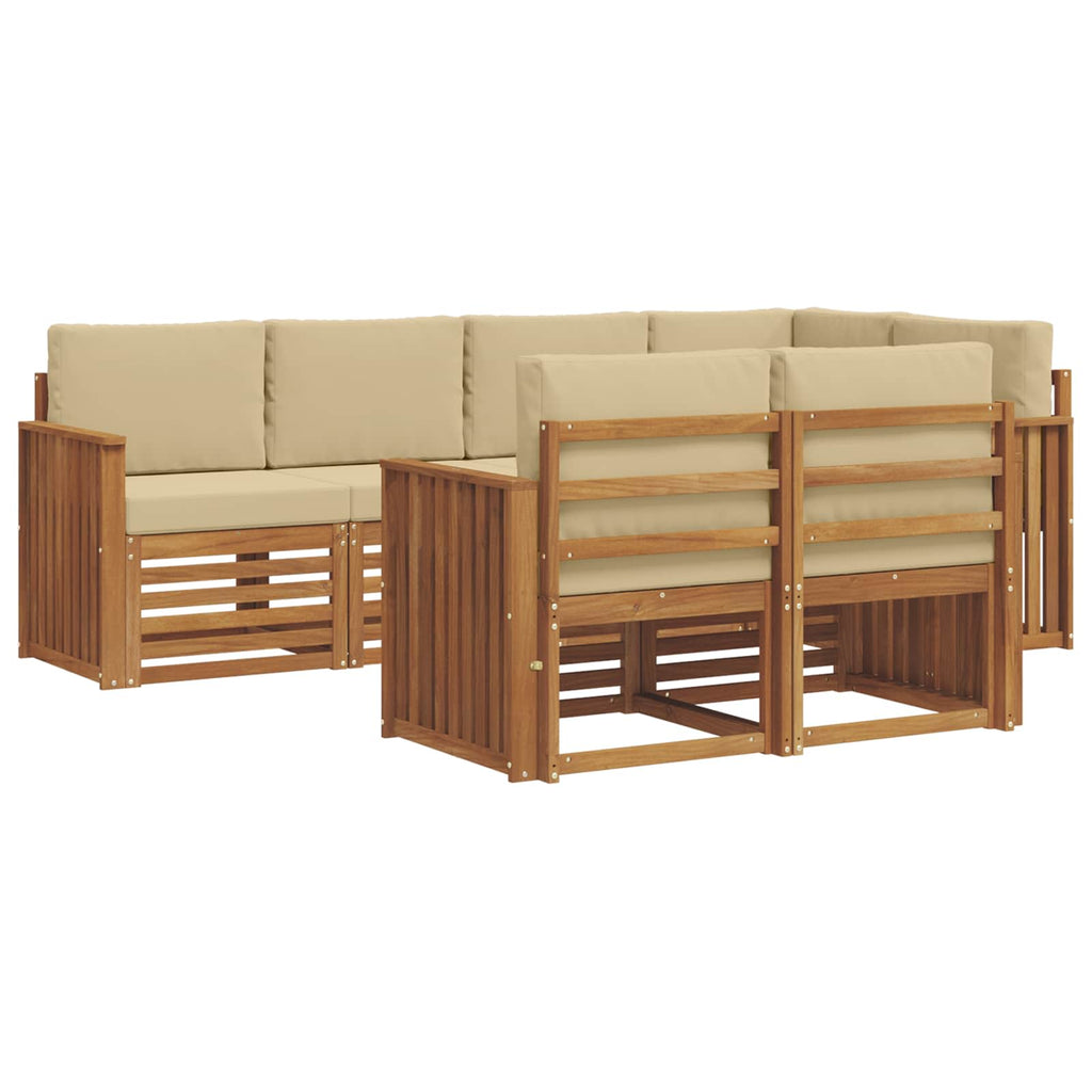 Ecksofa Set mit Kissen 7 pcs Natur und Beige