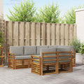 Ecksofa Set mit Kissen 7 pcs Natürlich und Hellgrau