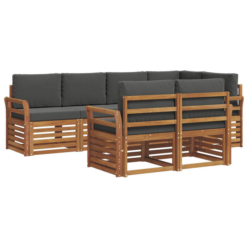 Ecksofa Set mit Kissen 7 pcs Natur und Anthrazit