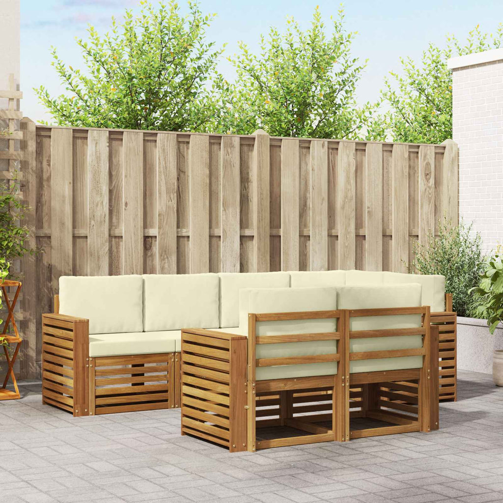 Ecksofa Set mit Kissen 7 pcs Natur und Creme