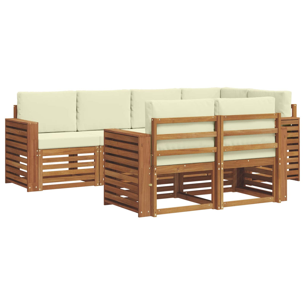Ecksofa Set mit Kissen 7 pcs Natur und Creme