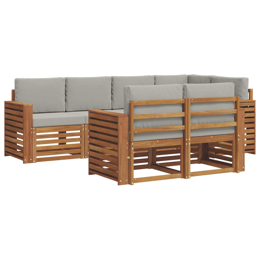 Ecksofa Set mit Kissen 7 pcs Natürlich und Hellgrau