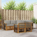 Ecksofa Set mit Kissen 7 pcs Natürlich und Hellgrau