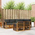 Ecksofa Set mit Kissen 7 pcs Natur und Anthrazit