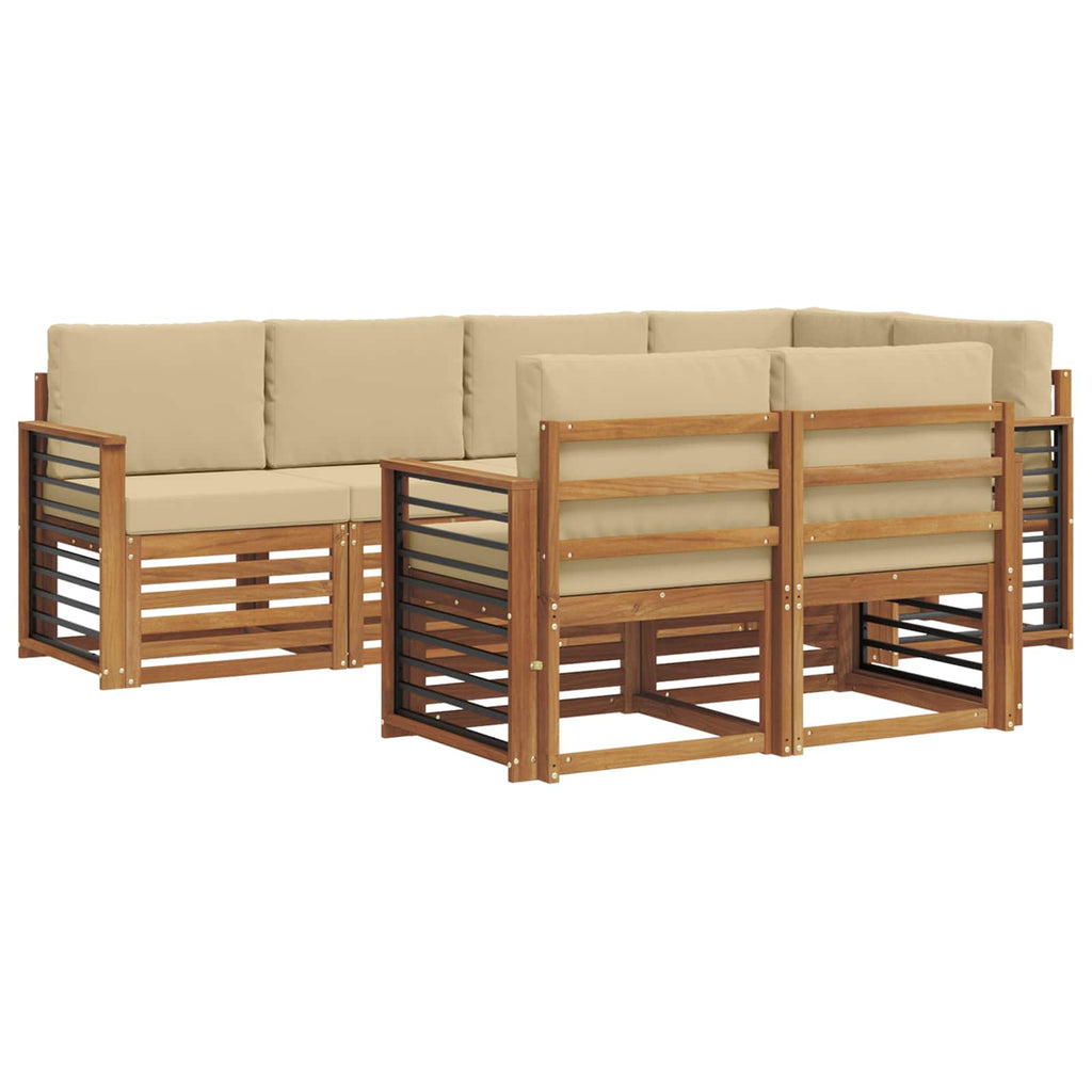 Ecksofa Set mit Kissen 7 pcs Natur und Beige